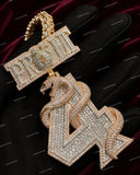 Luxury Iced Out Snake Number 4 Pendant Moissanite Diamond 925 Sterling Silver Hip Hop Design