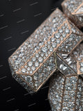 Luxury Rose Gold Plated VVS Moissanite Baguette Cut Diamond Letter DMK Pendant