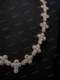Premium S925 Sterling Silver VVS Moissanite Flower Cluster Tennis Necklace