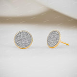 925 Sterling Silver Iced Full Pave D Color VVS Moissanite Stud Earrings
