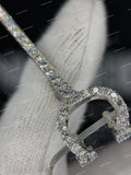 Silver Finish Micro-Pave Moissanite Diamond Rimless Eyewear Clear Gradient Lens