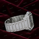 Snow White Full Iced Skeleton Moissanite Diamond Watch Custom Luxury Fashion Style