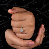 Luxury Pear Cut VVS Moissanite Diamond Halo Engagement Ring