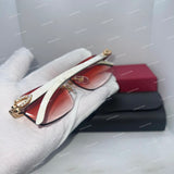Premium VVS Moissanite Diamond Iced Out Rimless Sunglasses Sunset Red Gradient Sunglasses