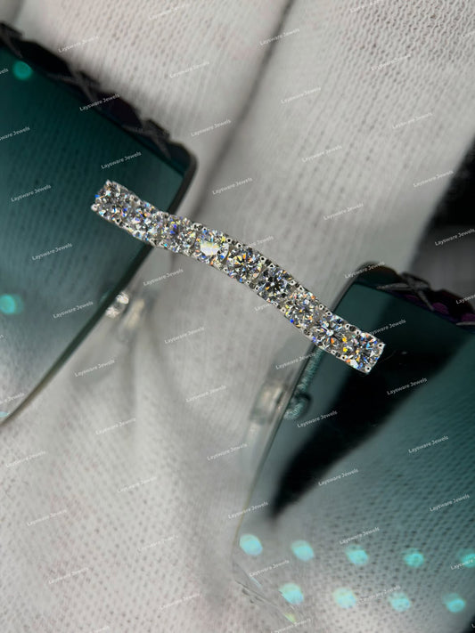 Iced Out Moissanite Diamond Prong-Set Rimless Shades in Teal Sunglasses