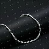 Hip Hop 925 Silver Iced Tennis Chain Necklace Round Brilliant Cut Moissanite Diamond Women & Men