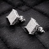 New Hip Hop S925 Sliver Jewelry Men's Brilliant Cut  Moissanite Earrings