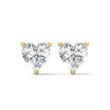 Heart Cut Solitaire Stud Earring 925 Sterling Sliver Moissanite Diamond look Elegant Sparkle Shine