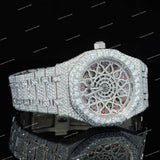 Luxury Iced Skeleton Dial Watch with Moissanite Diamond Bezel Fully Iced Premium Timepiece