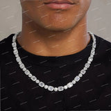 Popular Chain Design Emerald Cut 925 Sterling Silver Hip-hop Moissanite Statement Necklace