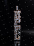 Hip Hop Moissanite Brilliant Cut 925 Sliver Iced Custom 3D Letter Name Claw Setting Pendant