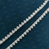 Luxury Hip Hop Jewelry Men Heart Shape Cuban Necklace Sterling Silver 925 VVS Moissanite Diamond Chain