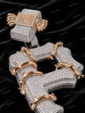 Export Quality Luxury Moissanite Diamond Iced Out P Letter Pendant Silver Plated Hip Hop Charm Jewelry