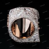Iced Out 925 Silver Hip Hop Ring With Moissanite Diamond Sparkling Ring