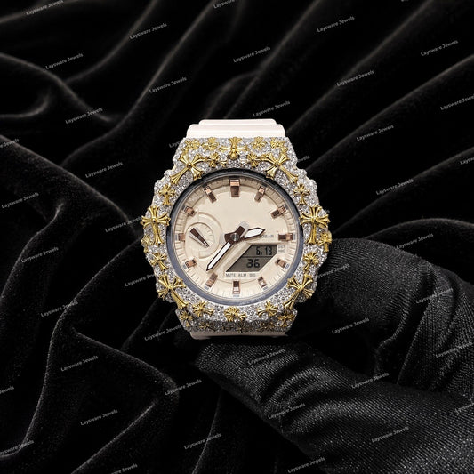 Snow White VVS Moissanite Diamond Luxury Watch With Rubber Strap Men's Fashion Timepiece