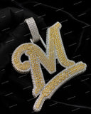 925 Sterling Silver Hip Hop Jewelry Iced Out Initial Name Letter Pendant Necklace Personalized Diamond Unisex Pendant