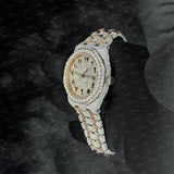 Luxury Rose Gold With Arabic Numerals Moissanite Diamond Watch Custom Fashion Style