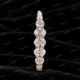 Premium Finish Oval Moissanite Diamond Wedding Band Half Eternity Band For Unisex