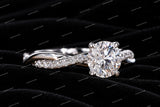 Personalized Round Cut Moissanite Diamond Engagement Ring with a Modern Twist