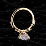 Personalized Luxury VVS Moissanite Diamond Radiant Cut Hidden Halo Engagement Ring