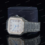 Premium Fantastic Fully Iced Out VVS Moissanite Diamond Watch Black Automatic Watch