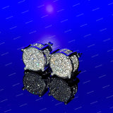 Full White Moissanite Round Brilliant Cut Stud Earrings 925 Sterling Silver