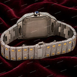 Luxury Full Iced Yellow Gold Tone Moissanite Diamond Watch Personalized Hip Hop Design