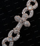 Luxury Silver Moissanite Cross Necklace Round Brilliant Cut Hip Hop Unisex Fine Jewelry Chain