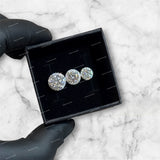 Luxury Moissanite Earrings 925 Sterling Silver Gold Plated Round Brilliant Cut Stud Earrings