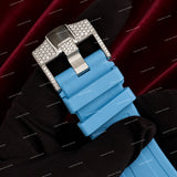 Custom Full Iced Moissanite Diamond Style Watch With Rubber Strap Snow White Luxury Look