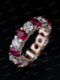 Luxury Women's Rose Gold Plated Moissanite Eternity Band Ring