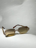 Iced Out Pear Moissanite Diamond Rimless Hip Hop Sunglasses For Unisex