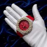 Premium Iced VVS1 Moissanite Watch With Rubber Strap Bold Fashion Timepiece For Modern Men