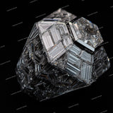 Luxury Cocktail Ring Unisex S925 Sliver Moissanite Diamond Bugetee Cut Hexagon Shield Ring