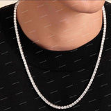 Tennis Chain with S925 Silver VVS Round Moissanite Diamond Hip Hop Nacklace
