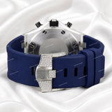 Premium Moissanite Diamond Style Watch With Rubber Strap Bold Luxury Accessory For Men