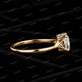 Elongated Cushion Cut Moissanite Diamond Solitaire Engagement Ring