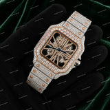 Custom Rose Gold Tone Moissanite Diamond Watch Custom Luxury Fashion Style