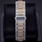 Iced Out Stainless Steel with Roman Dial Diamond Watch