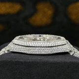 Iced Out Stainless Steel Arabic Dial Moissanite Diamond Watch