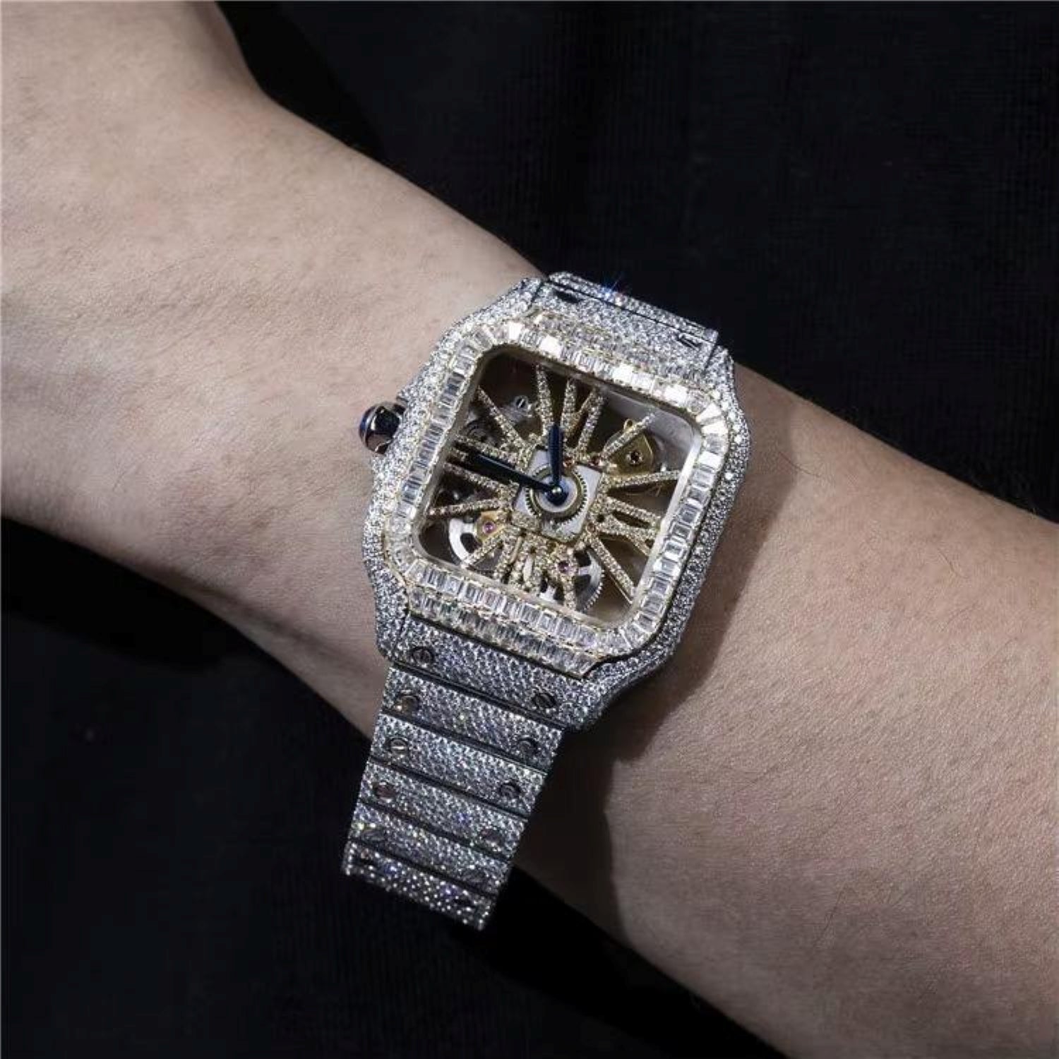 Iced Out Full VVS Moissanite Diamond Stainless Steel Watch