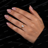 Elongated Cushion Cut Moissanite Diamond Solitaire Engagement Ring