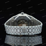 Luxury Iced Skeleton Dial Watch with Moissanite Diamond Bezel Fully Iced Premium Timepiece