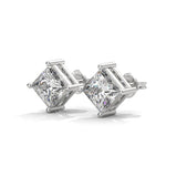 Princess Cut Moissanite Diamond Stud Earring in S925 Silver