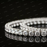 Hip Hop 925 Silver Iced Tennis Chain Necklace Round Brilliant Cut Moissanite Diamond Women & Men