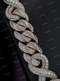 Personalized Cuban Link Chain Necklace 925 Sterling Silver Rose Gold Plated Iced Out VVS Moissanite Diamond Necklace