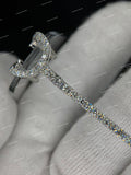 Silver Finish Micro-Pave Moissanite Diamond Rimless Eyewear Clear Gradient Lens