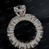 Luxurious Pear Cut Diamond Engagement Ring Rose Gold Multi Pear Diamond Wedding Band