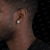925 Sterling Silver With Moissanite Diamond Four-claw Setting Princess Cut Stud Earrings
