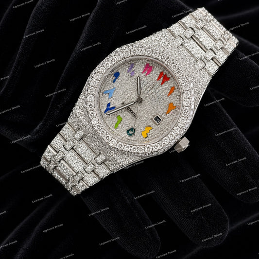 Snow White Ice Drip Moissanite Diamond Watch Personalized Luxury Look